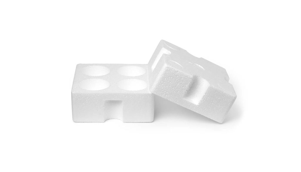 Polystyrene blocks used for packaging