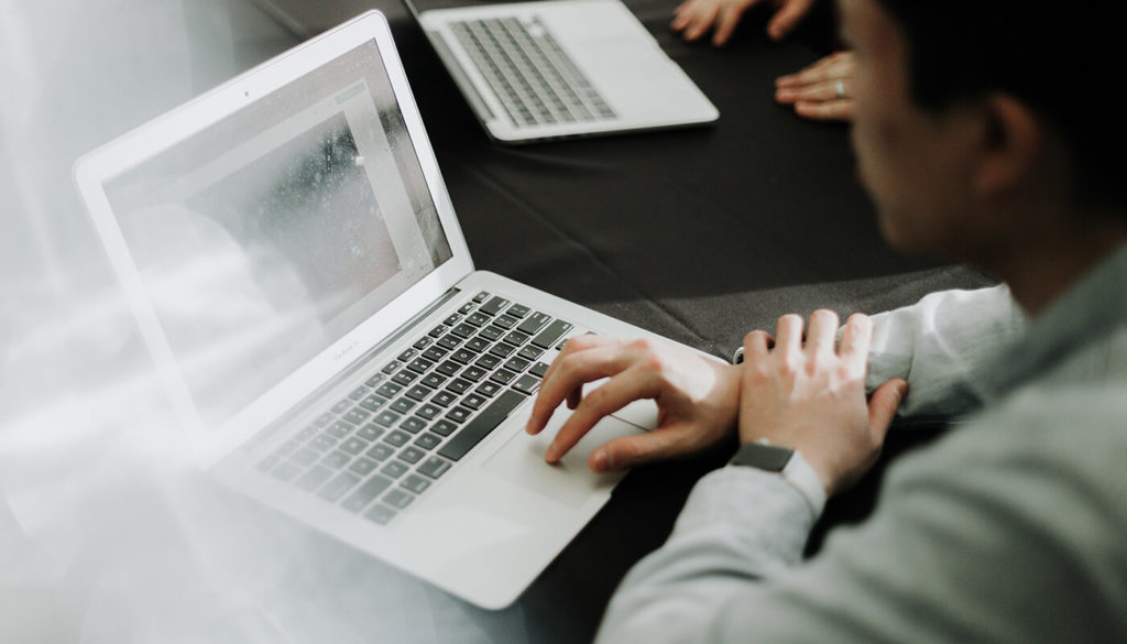 Person looking at computer screen